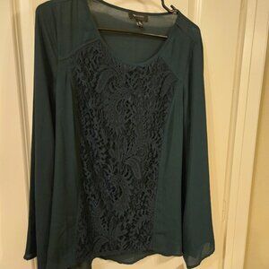AB Studio Green Lace Blouse